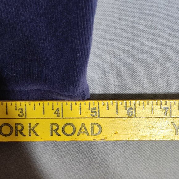 HUE Corduroy Leggings women's size M dark blue stretchy ankle crop - Picture 11 of 11